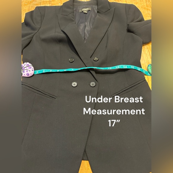 Ann Taylor Blazer Classic Wool Blend Double Breasted Button Front Pockets Size 4 - Picture 14 of 16